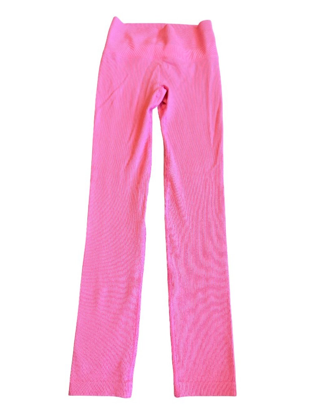 All In Motion Hot Pink Ribbed High Rise Seamless Leggings Flare Small Women's